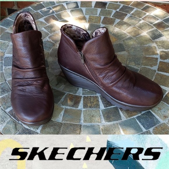 skechers wedge ankle boots